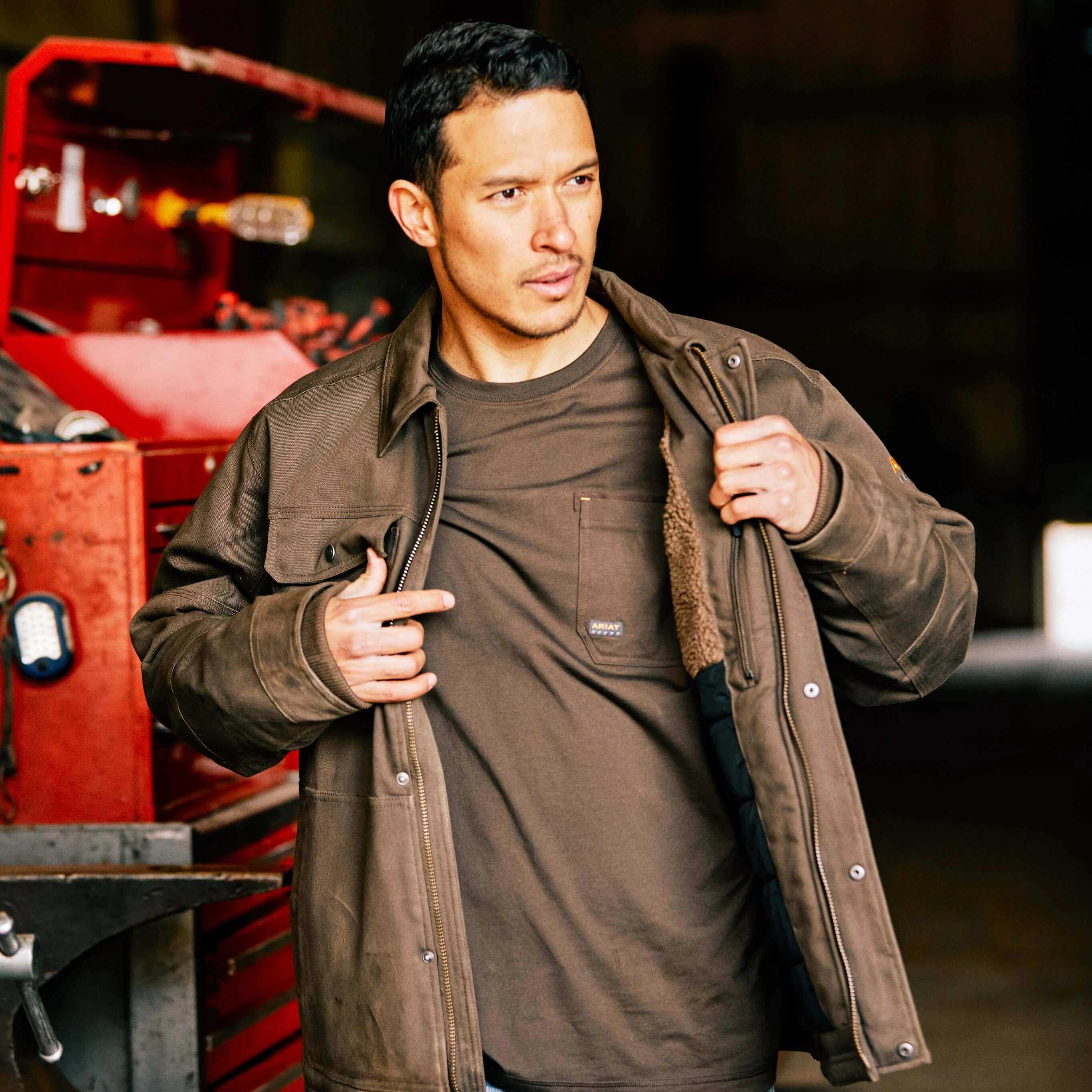 Men's Rebar DuraCanvas Sherpa-Lined Coat 10041506 - Image 4